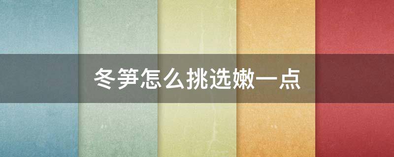 冬笋怎么挑选嫩一点 冬笋如何挑选冬笋