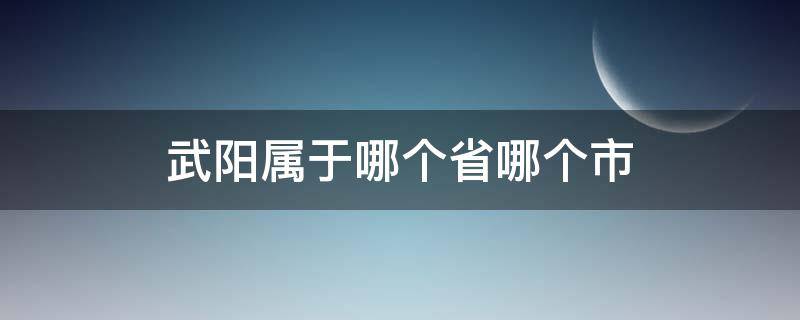 武阳属于哪个省哪个市（武阳市是哪个省）