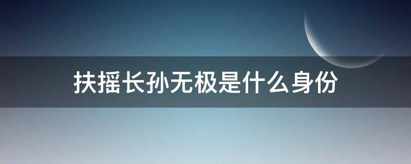 扶摇长孙无极是什么身份 扶摇里的长孙无极是什么身份