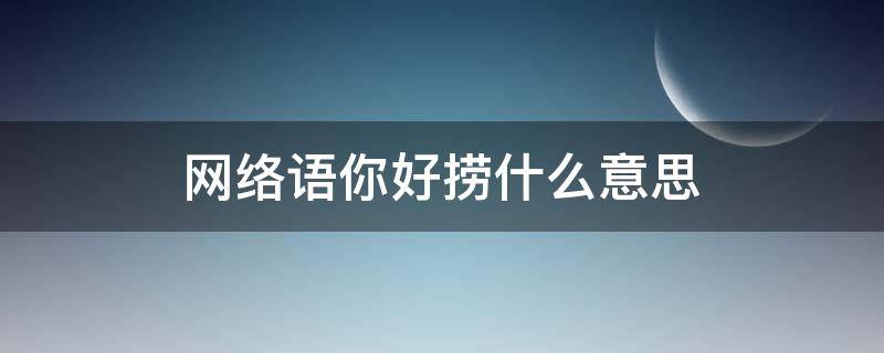 网络语你好捞什么意思 好捞啊是什么意思