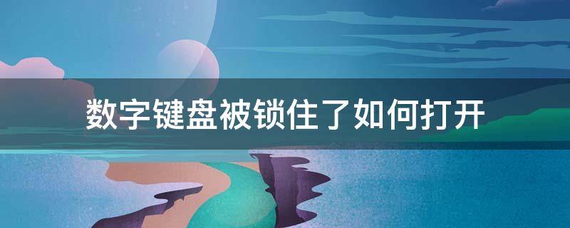 数字键盘被锁住了如何打开 电脑键盘数字键盘被锁住了怎么解开