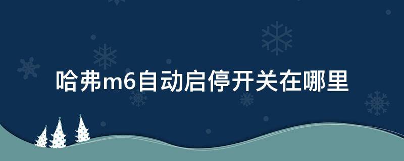 哈弗m6自动启停开关在哪里（哈弗m6的自动启停在哪）