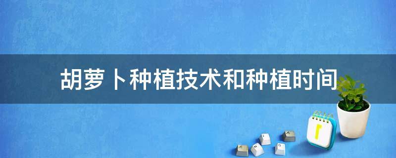 胡萝卜种植技术和种植时间 胡萝卜的种植时间