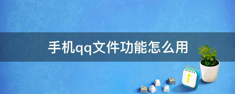 手机qq文件功能怎么用 手机QQ文件怎么弄