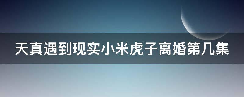 天真遇到现实小米虎子离婚第几集（天真遇到现实虎子要离婚是哪一集）