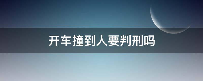 开车撞到人要判刑吗（开车不小心撞到人要判刑吗）