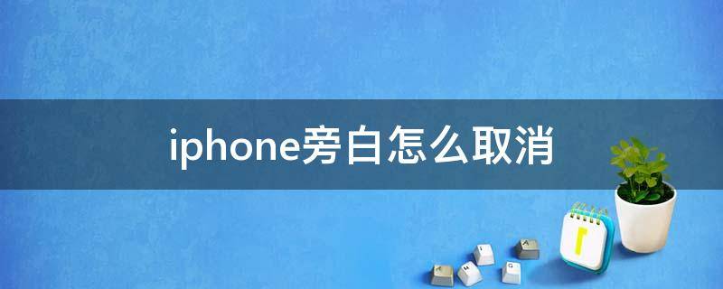 iphone旁白怎么取消 苹果的旁白怎么取消