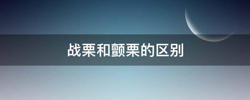 战栗和颤栗的区别（什么叫颤栗）