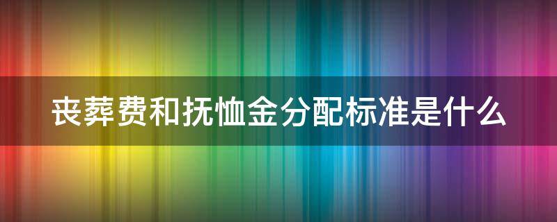 丧葬费和抚恤金分配标准是什么（丧葬费和抚恤金分配原则）