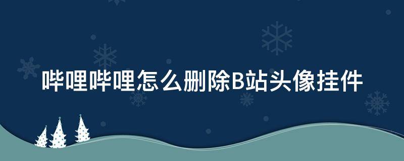 哔哩哔哩怎么删除B站头像挂件 b站怎么摘掉头像挂件