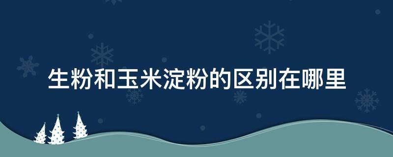 生粉和玉米淀粉的区别在哪里 生粉淀粉玉米粉的区别