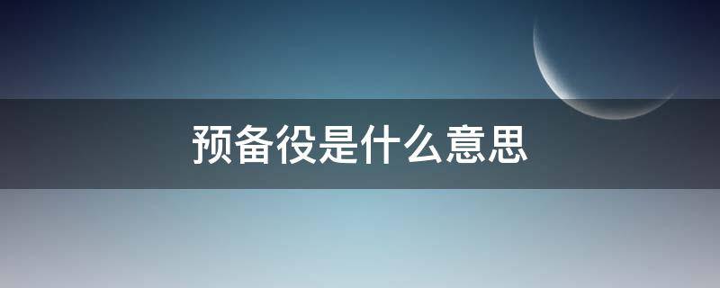 预备役是什么意思（退伍了服预备役是什么意思）