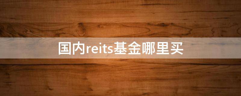 国内reits基金哪里买（国内reits基金哪里购买）