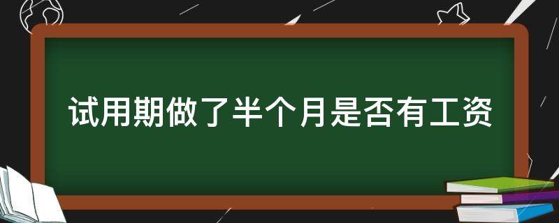 试用期做了半个月是否有工资（试用期做完一个月有工资吗）