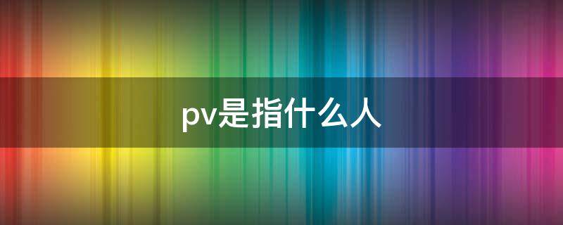 pv是指什么人 pv人员是什么意思