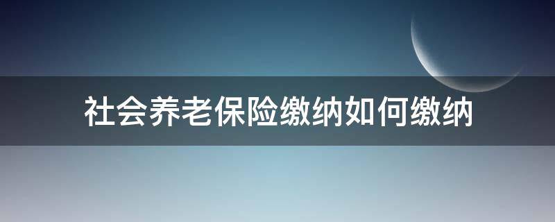 社会养老保险缴纳如何缴纳（社保养老保险缴纳）