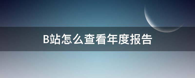 B站怎么查看年度报告（b站如何查看年度报告）