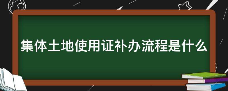 集体土地使用证补办流程是什么 集体土地使用证补办流程是什么意思