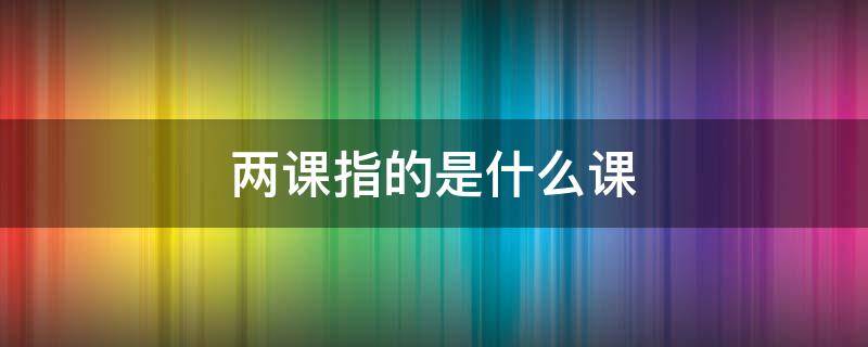 两课指的是什么课 高校两课指的是什么课