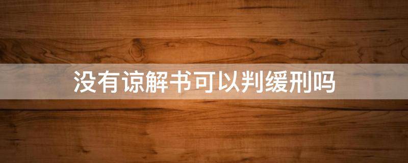 没有谅解书可以判缓刑吗 寻衅滋事没有谅解书可以判缓刑吗