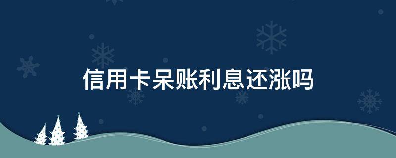 信用卡呆账利息还涨吗 征信上呆账了为啥利息还在涨