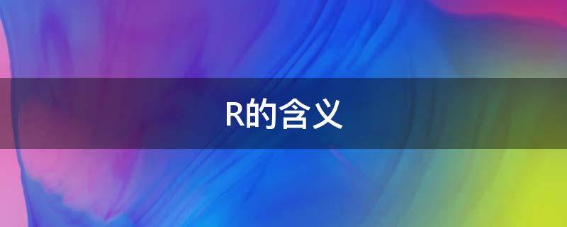 R的含义（RMB的含义）