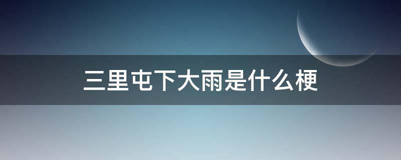 三里屯下大雨是什么梗 三里屯下大雨是什么意思