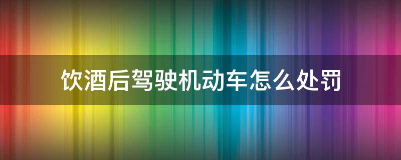 饮酒后驾驶机动车怎么处罚（饮酒后驾驶机动车怎样处罚）