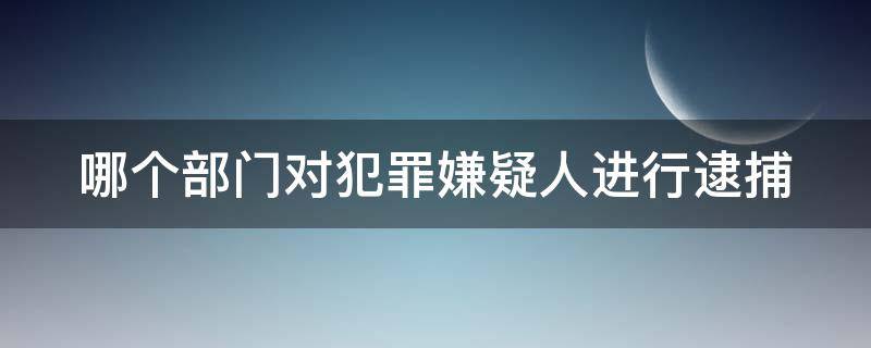 哪个部门对犯罪嫌疑人进行逮捕 哪个部门对犯罪嫌疑人进行逮捕呢