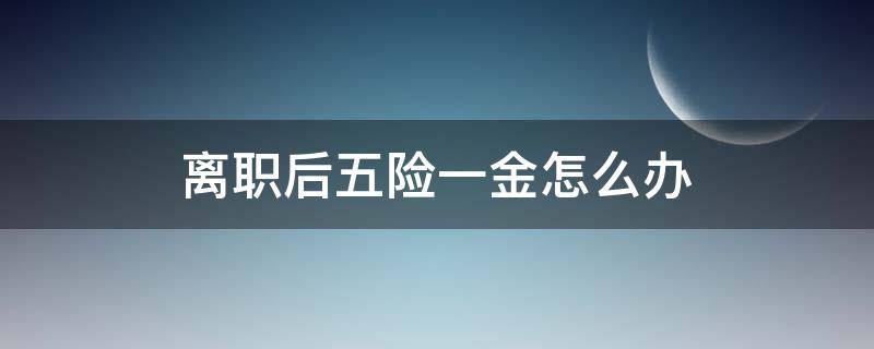 离职后五险一金怎么办（离职后五险一金怎么办理转移）