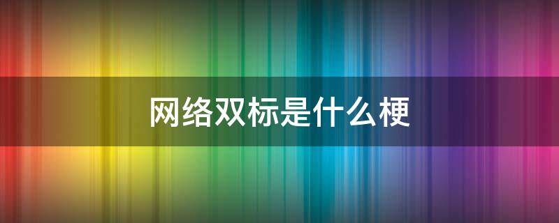 网络双标是什么梗 双标什么意思双标网络意思