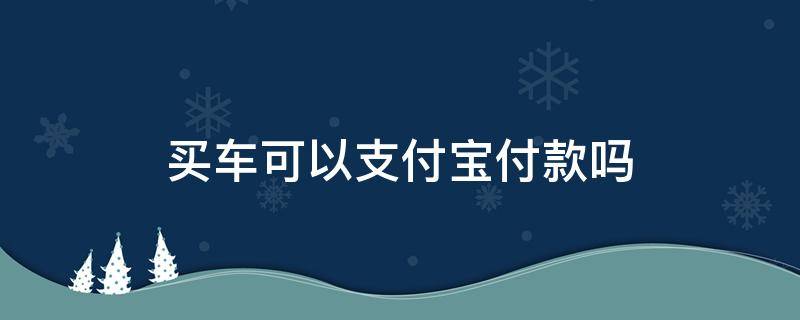 买车可以支付宝付款吗 买车可以支付宝付款吗有限额吗