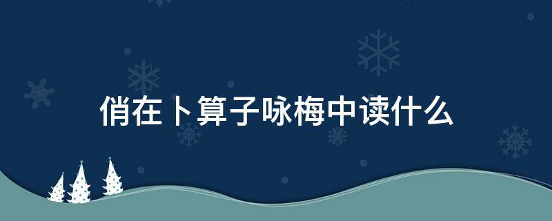 俏在卜算子咏梅中读什么 卜算子咏梅中是什么意思