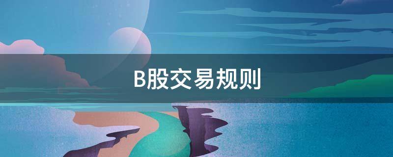 B股交易规则 深圳b股交易规则