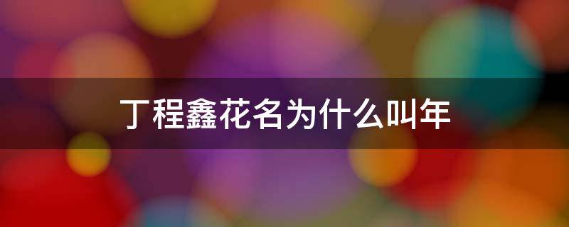 丁程鑫花名为什么叫年（为什么丁程鑫别名叫年）