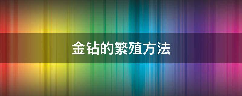 金钻的繁殖方法（金钻的养殖方法和注意事项）