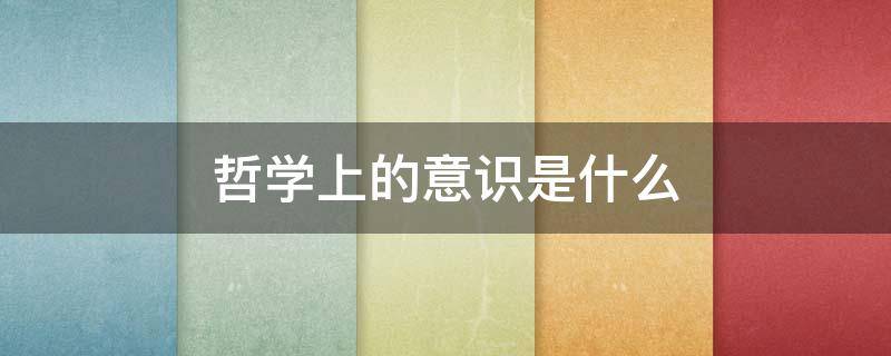 哲学上的意识是什么 哲学上的意识概念