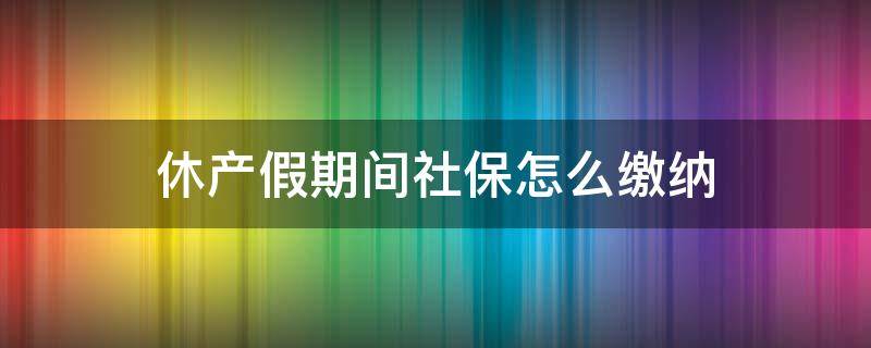 休产假期间社保怎么缴纳 休产假期间社保怎么交