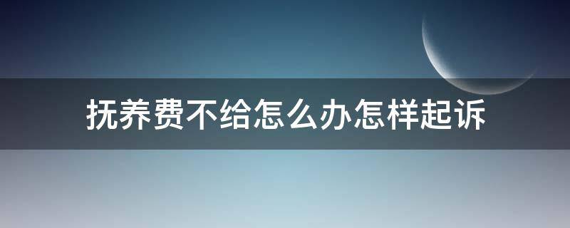 抚养费不给怎么办怎样起诉 抚养费不给如何起诉