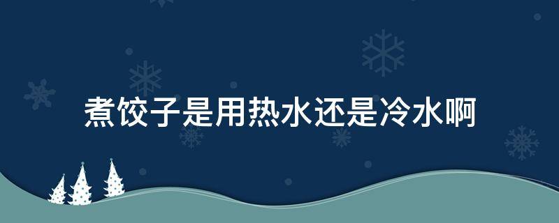 煮饺子是用热水还是冷水啊 煮水饺子用冷水还是热水