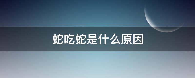 蛇吃蛇是什么原因 什么蛇会吃蛇