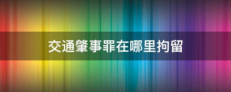 交通肇事罪在哪里拘留（交通肇事罪拘留吗）