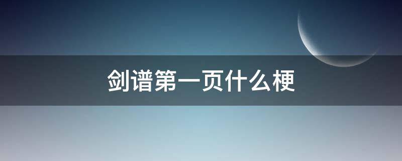 剑谱第一页什么梗 剑谱的最后一页什么梗