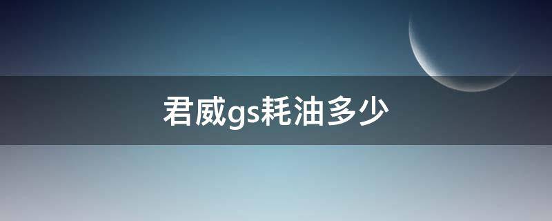 君威gs耗油多少（君威gs油耗多少真实油耗多少）