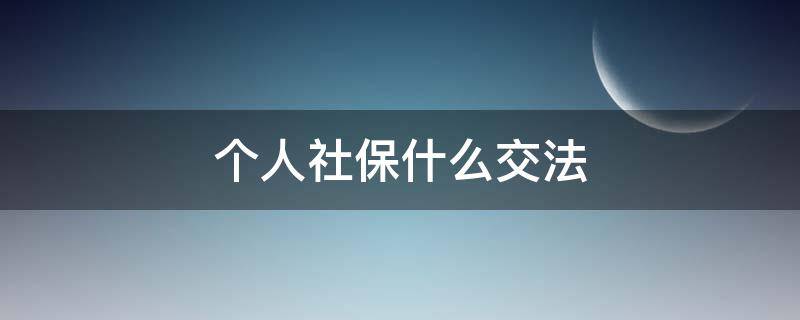 个人社保什么交法（个人社保有几种交法）