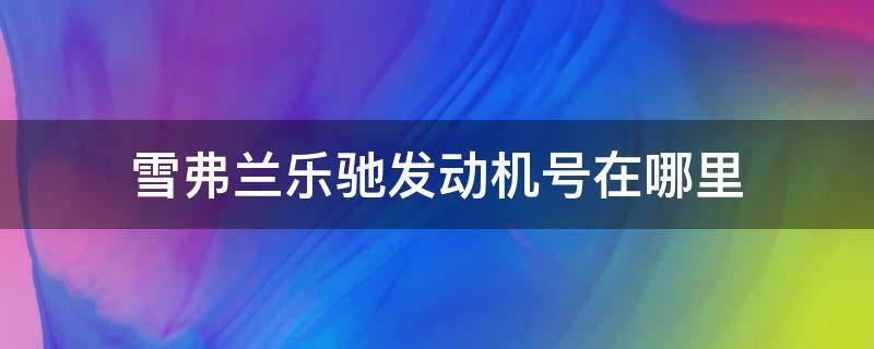 雪弗兰乐驰发动机号在哪里 雪弗兰乐驰发动机号在什么位置