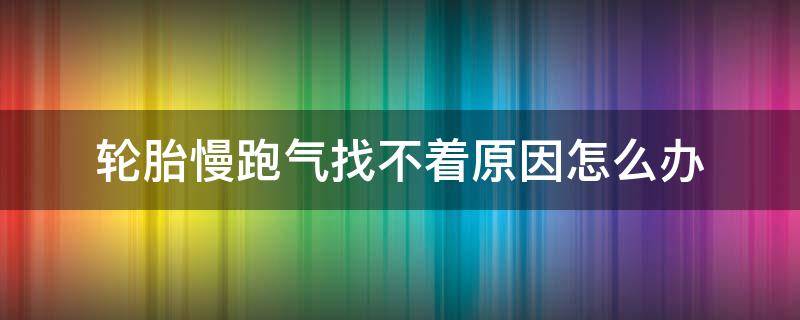 轮胎慢跑气找不着原因怎么办 车轮胎跑气找不出原因