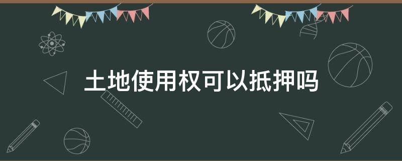 土地使用权可以抵押吗（划拨土地使用权可以抵押吗）