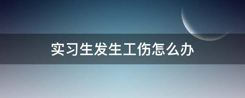 实习生发生工伤怎么办