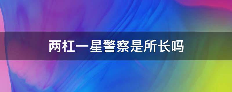 两杠一星警察是所长吗 警察局两杠一星